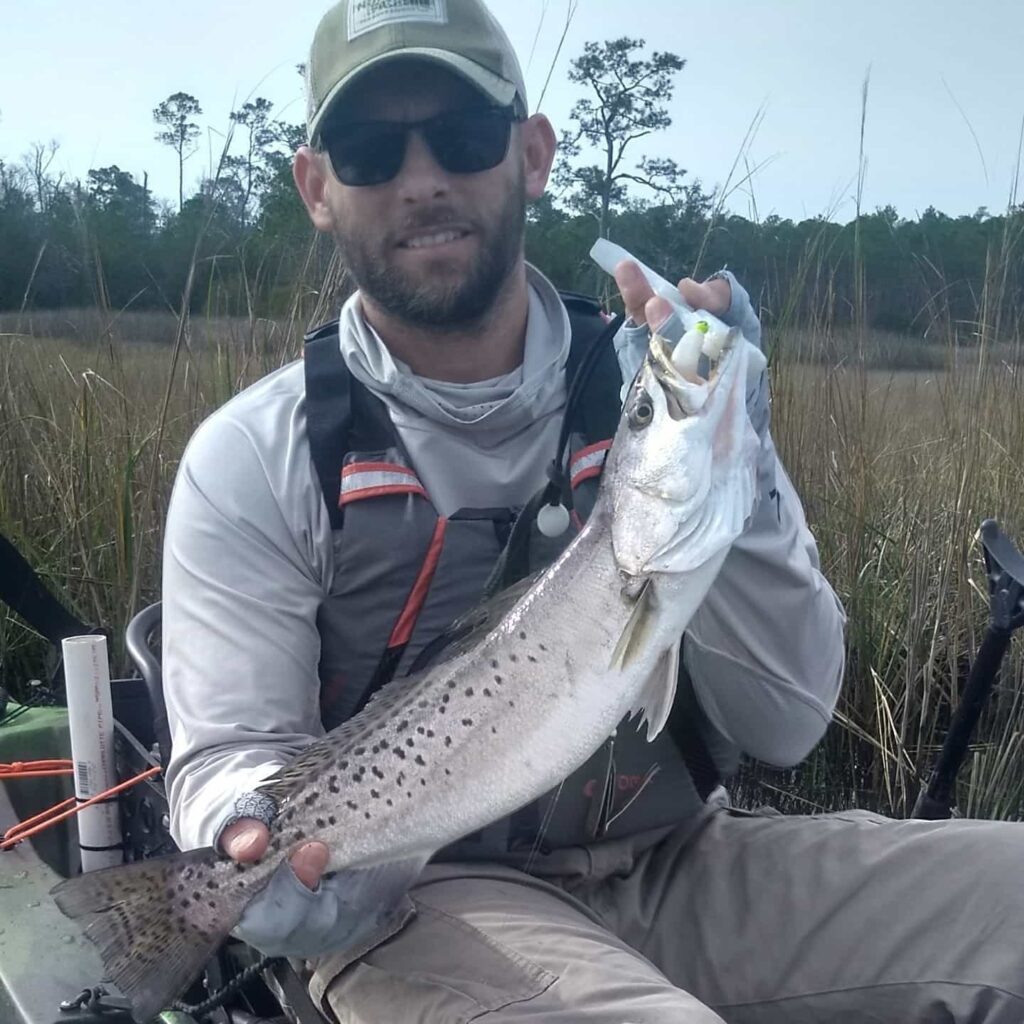 Rich holding a large Speckled Trout